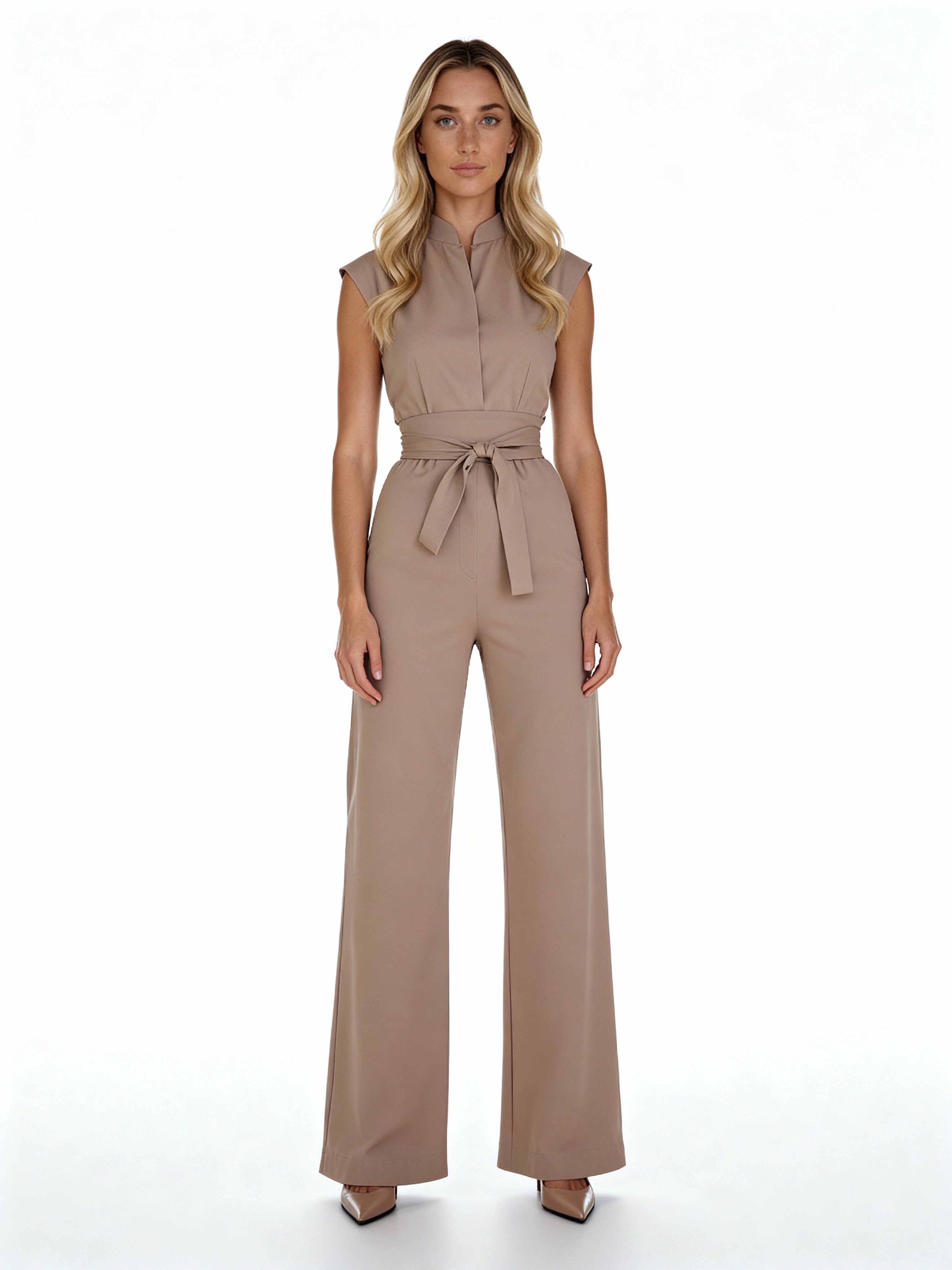 Claudine | Mono largo sin mangas con cinturón