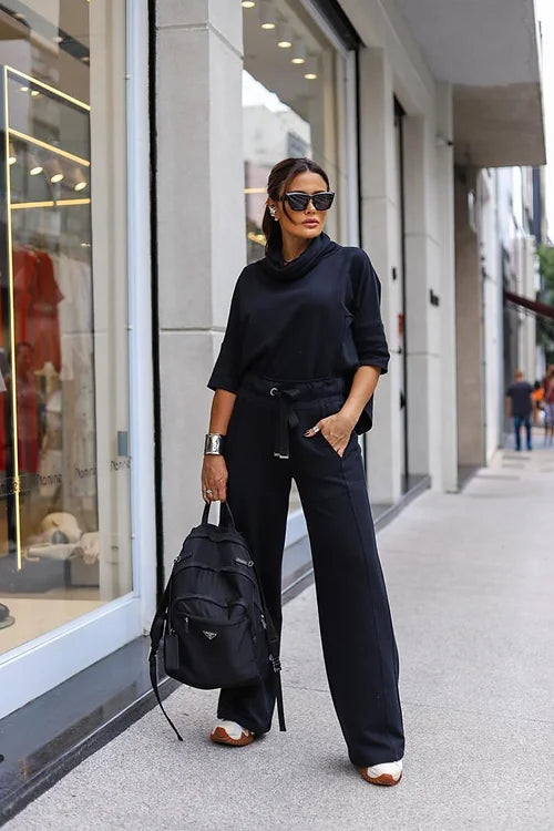 AURORA | CONJUNTO PREMIUM DE CUELLO ALTO Y PANTALÓN FLUIDO