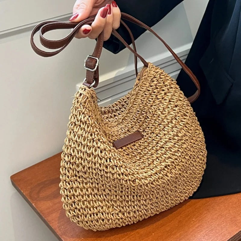 Bolso Siena Rafia | Estilo natural con correa de piel