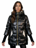 Maeva | Plumífero acolchado con capucha y acabado satinado