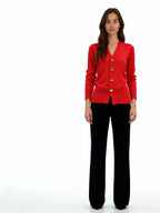 Alenya | Cárdigan de punto suave con botones dorados en forma de corazón