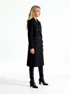 Élise | Abrigo largo cruzado con solapas y botones