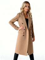 Élise | Abrigo largo cruzado con solapas y botones