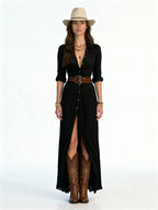 Leona | Vestido camisero largo estilo boho