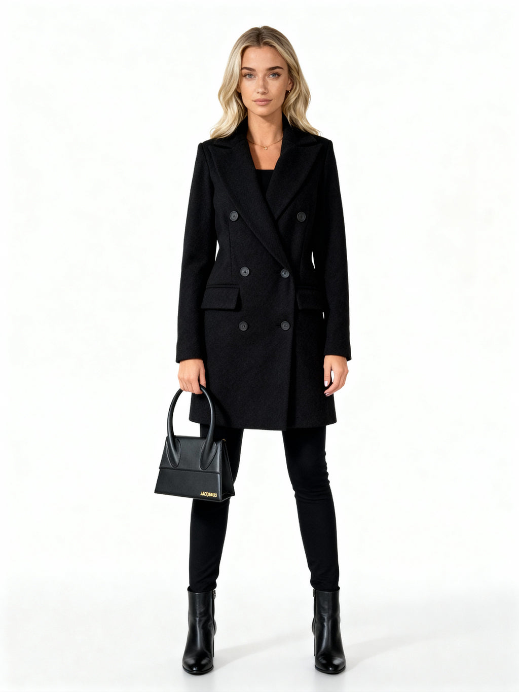 Élise | Abrigo largo cruzado con solapas y botones