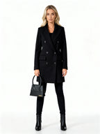 Élise | Abrigo largo cruzado con solapas y botones