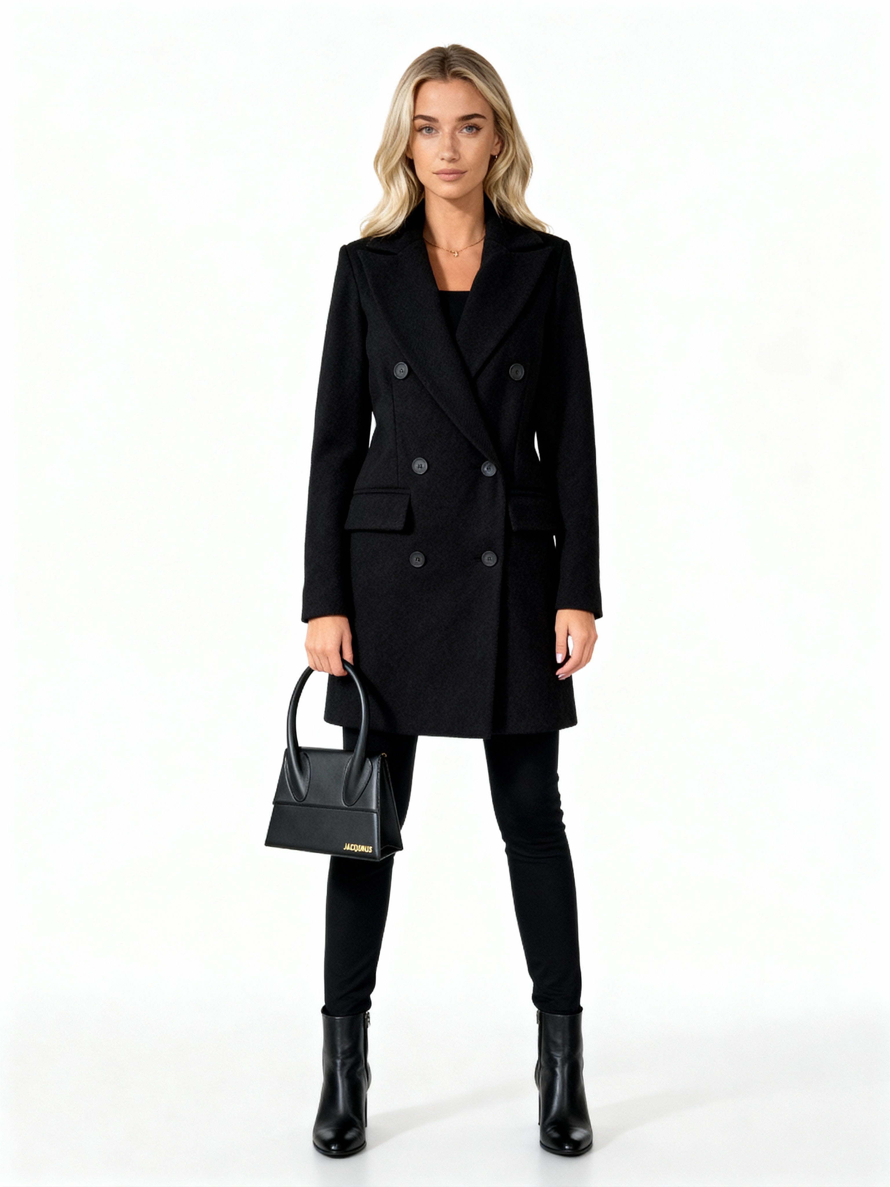 Élise | Abrigo largo cruzado con solapas y botones