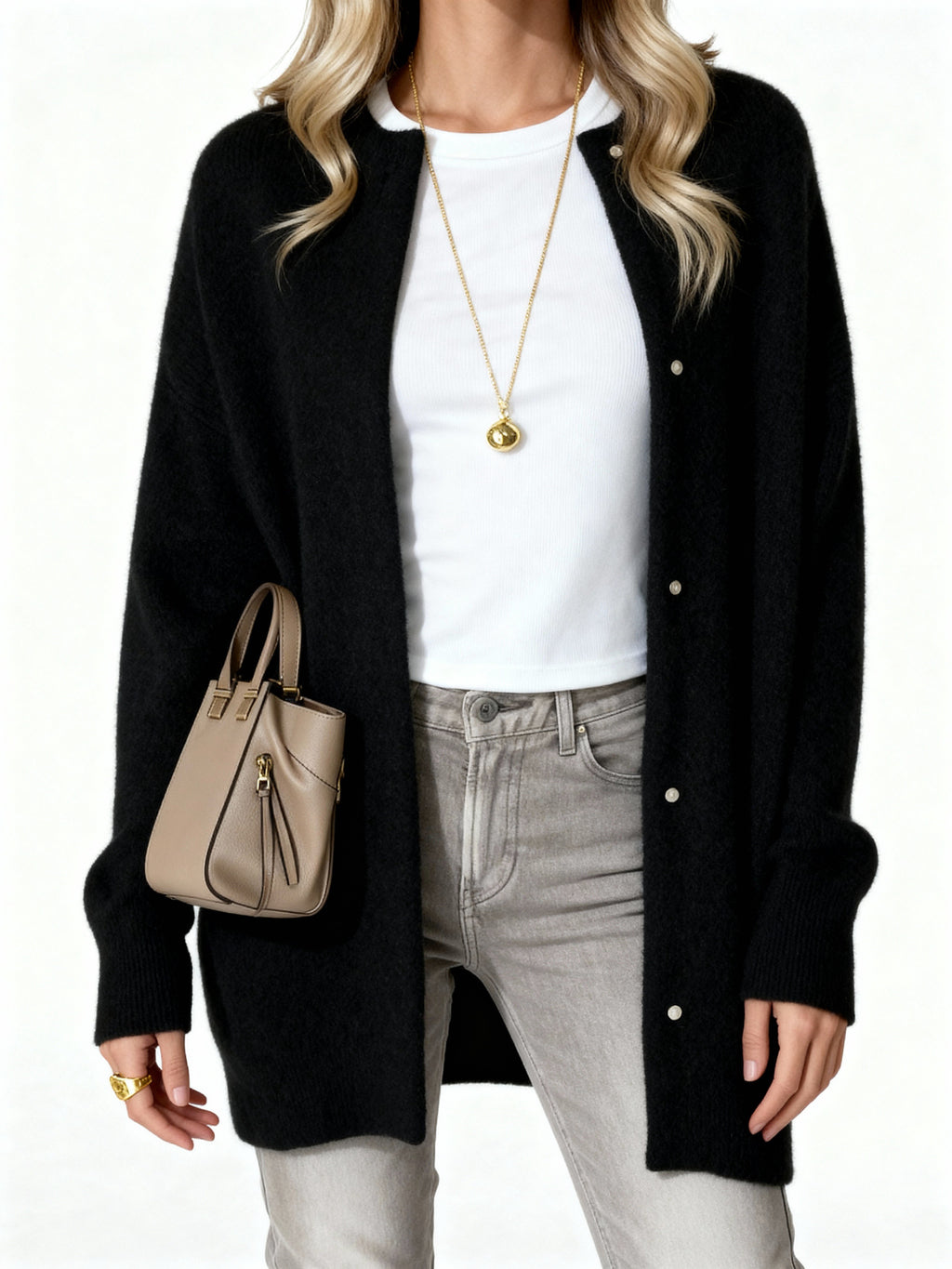 Alayna | Cárdigan de punto suave oversize con botones