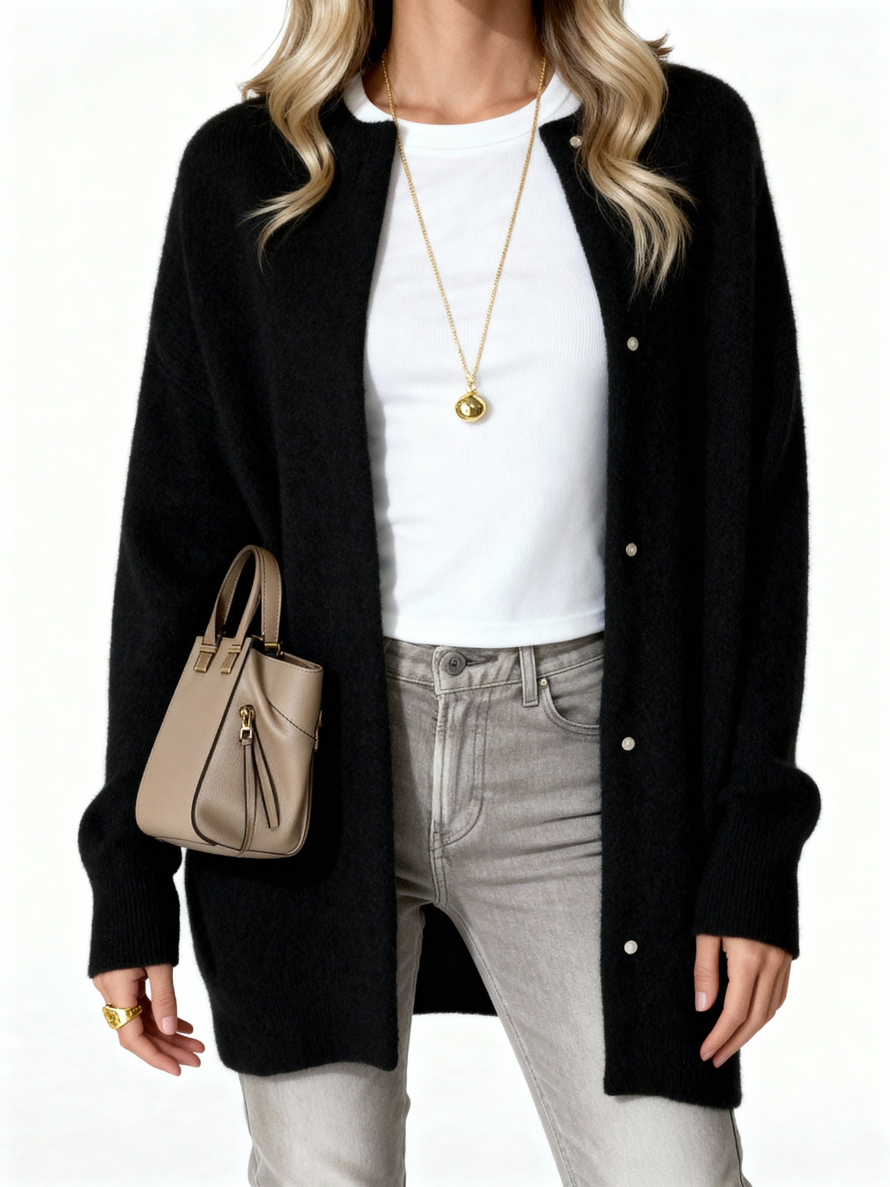 Alayna | Cárdigan de punto suave oversize con botones