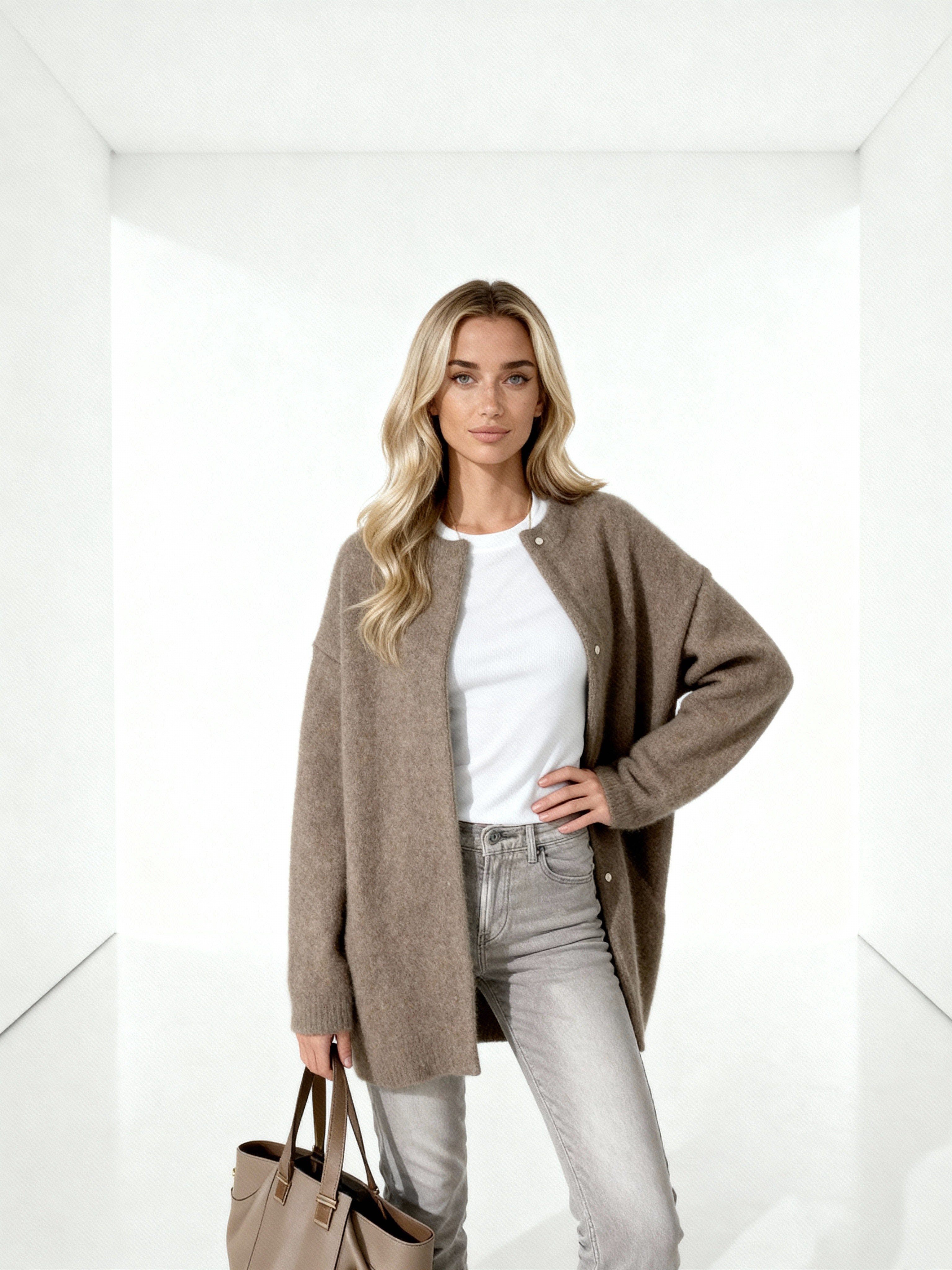 Alayna | Cárdigan de punto suave oversize con botones