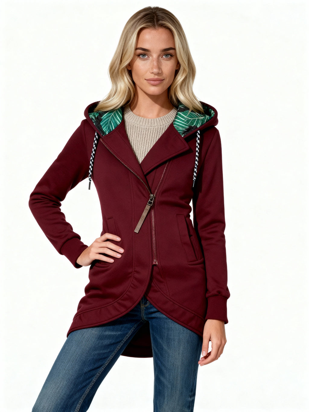 Chaqueta Oslo Tropic | Sudadera larga con capucha cruzada