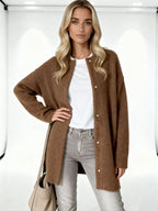 Alayna | Cárdigan de punto suave oversize con botones