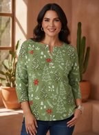 LUCÍA | SUÉTER NAVIDEÑO DE PUNTO CON ESTAMPADO FESTIVO