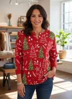 LUCÍA | SUÉTER NAVIDEÑO DE PUNTO CON ESTAMPADO FESTIVO