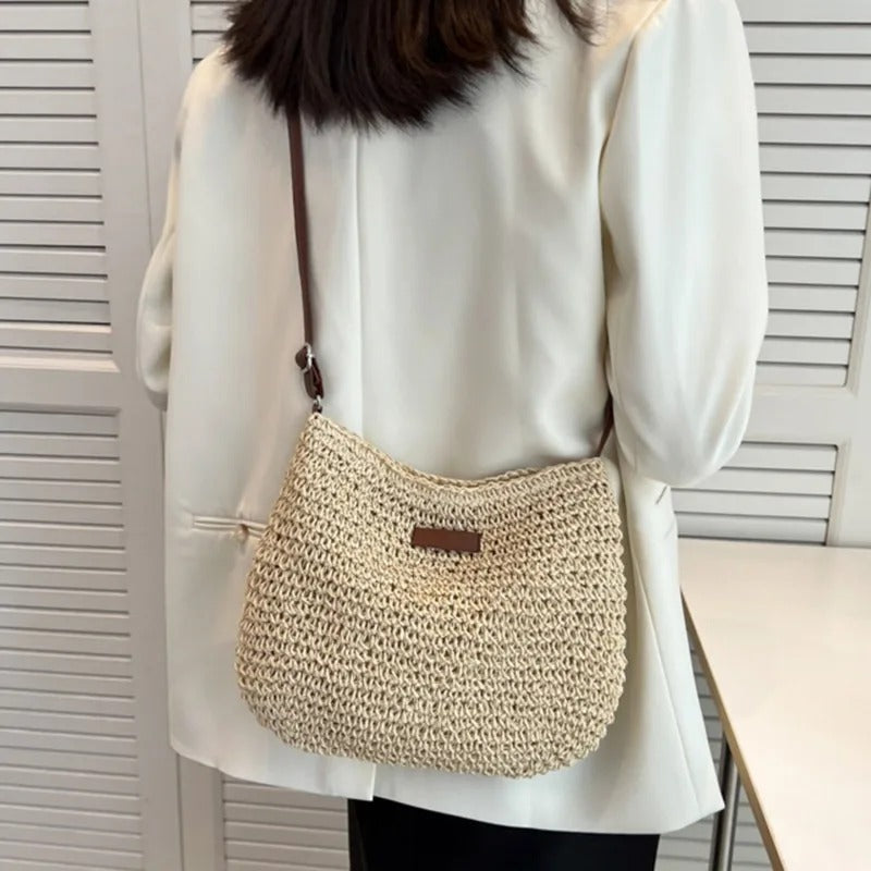 Bolso Siena Rafia | Estilo natural con correa de piel